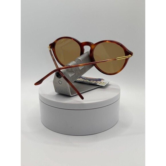 NEW VTG Sunglasses Round Plastic Tortoise Style | Brown Lens #849 Made In Italy main image 5